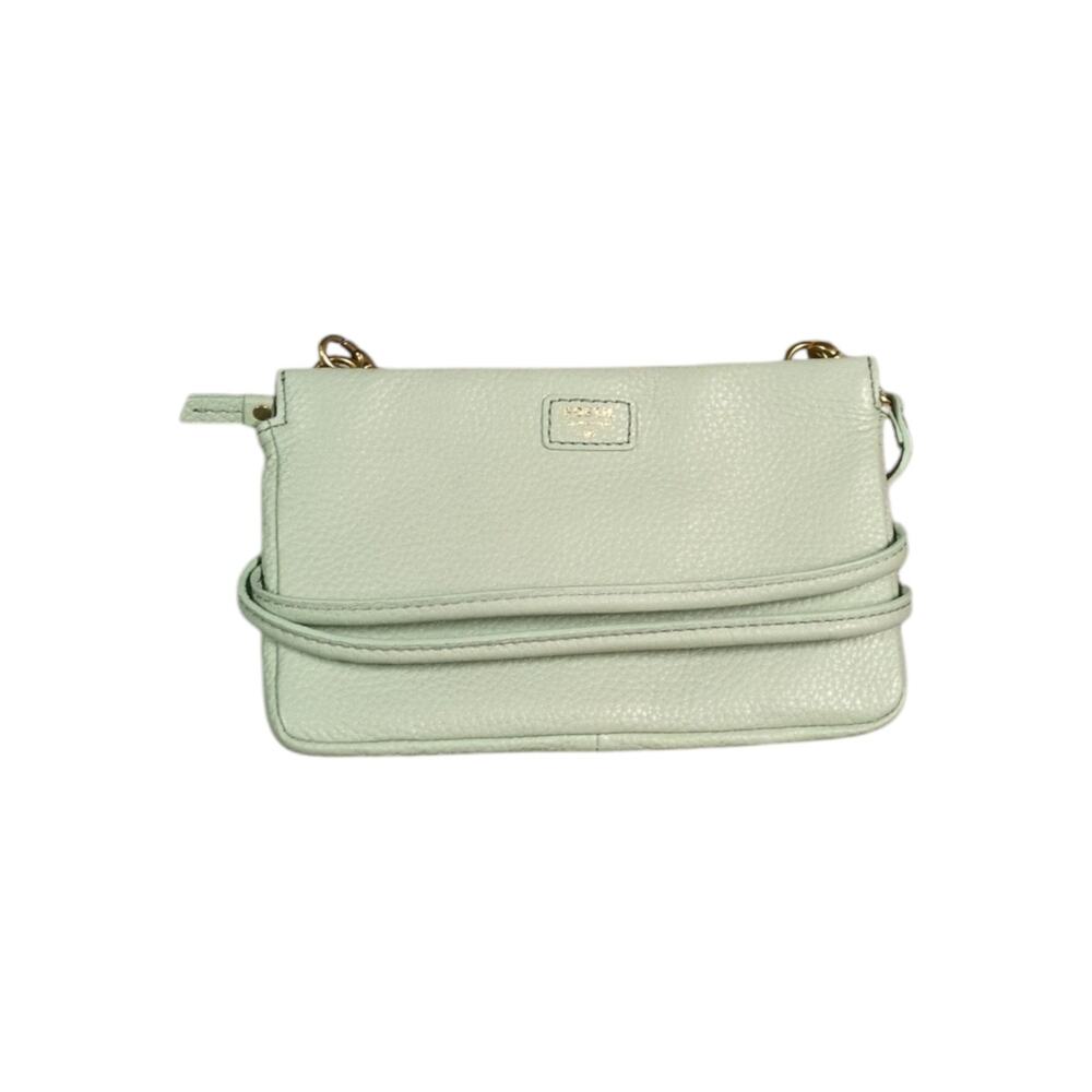 Fossil Mint Green Leather Crossbody Bag Purse Adjustable Strap Boho Chic